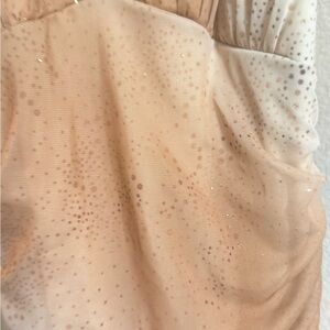 Backless Evening Dress in Soft Blush with Subtle Sparkle